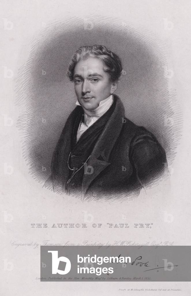 John Poole, English playwright, author of Paul Pry (engraving)