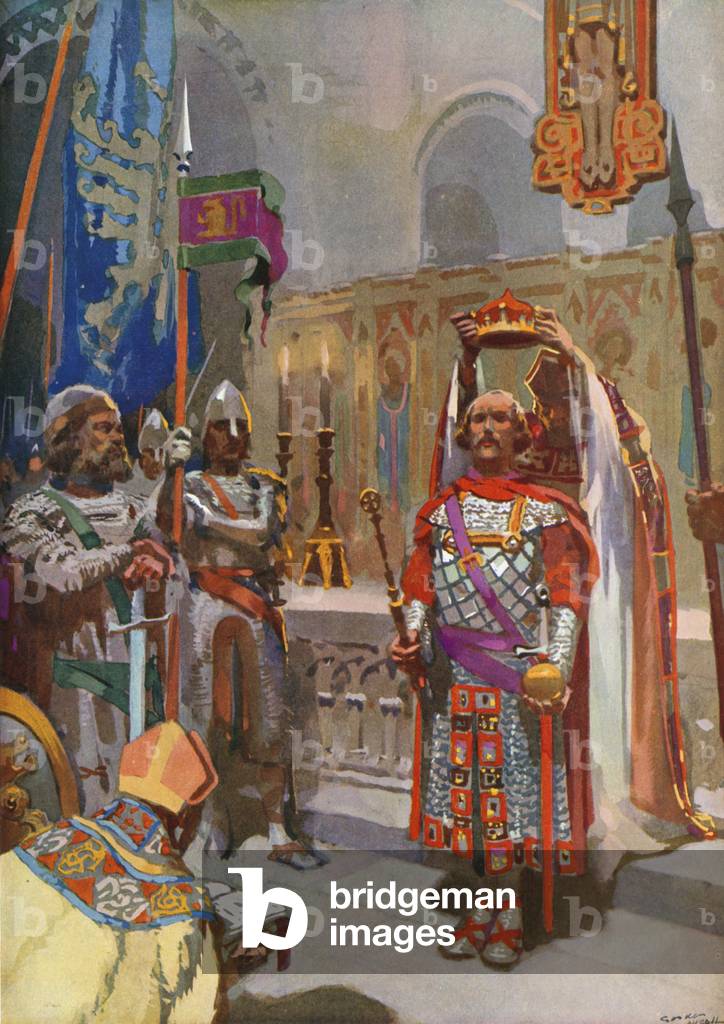 Coronation of William the Conqueror (colour litho)