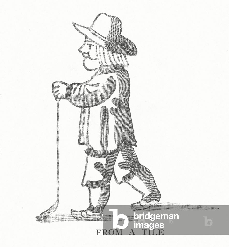 Golf: From a tile (litho)