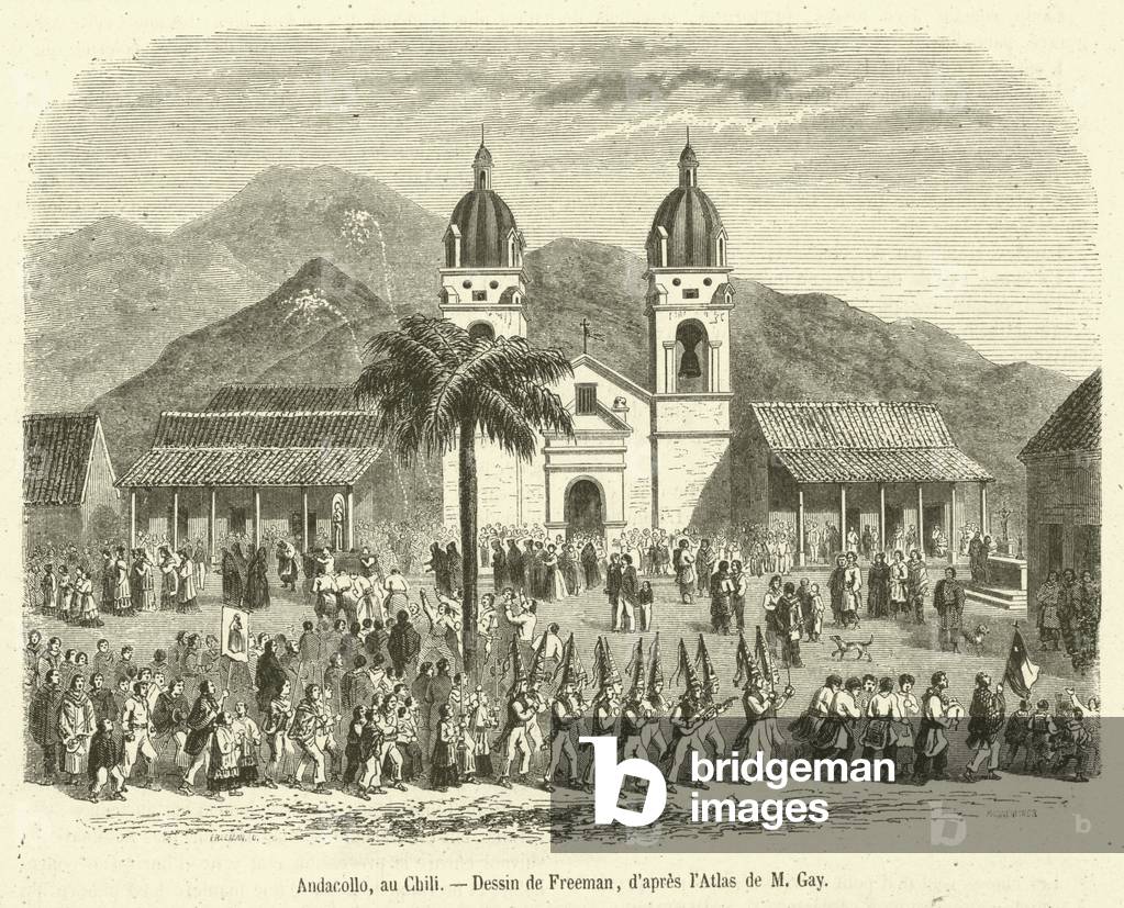 Andacollo, au Chili (engraving)