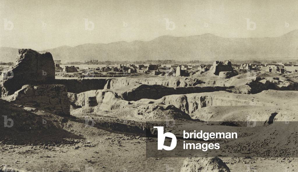 Persia, Ruins of Rei (b/w photo)