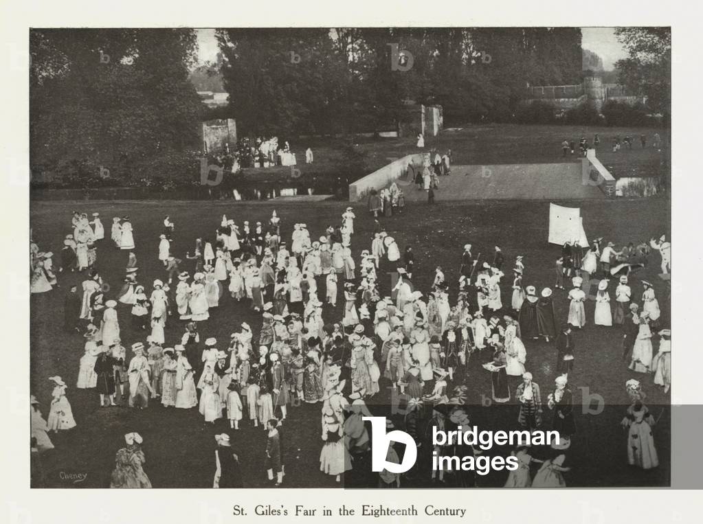 Oxford Historical Pageant, 1907: St Giles's Fair in the Eighteenth Century (b/w photo)