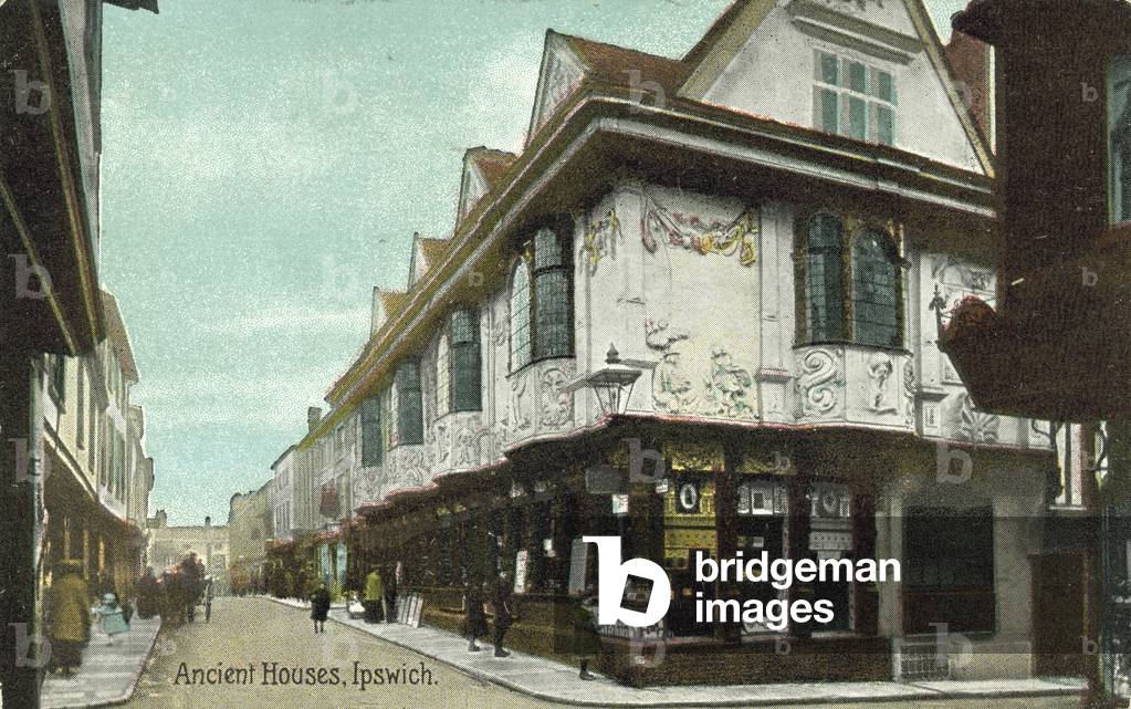 Old houses, Ipswich, Suffolk (colour photo)