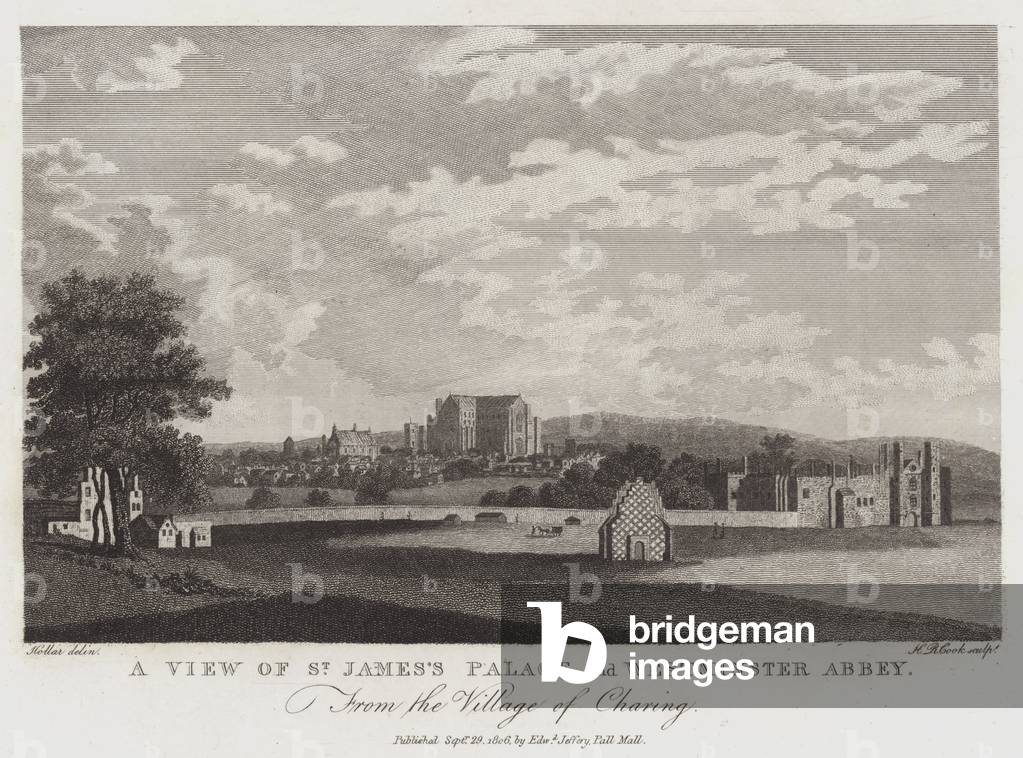 A View of St James's Palace and Westminster Abbey, from the Village of Charing (engraving)