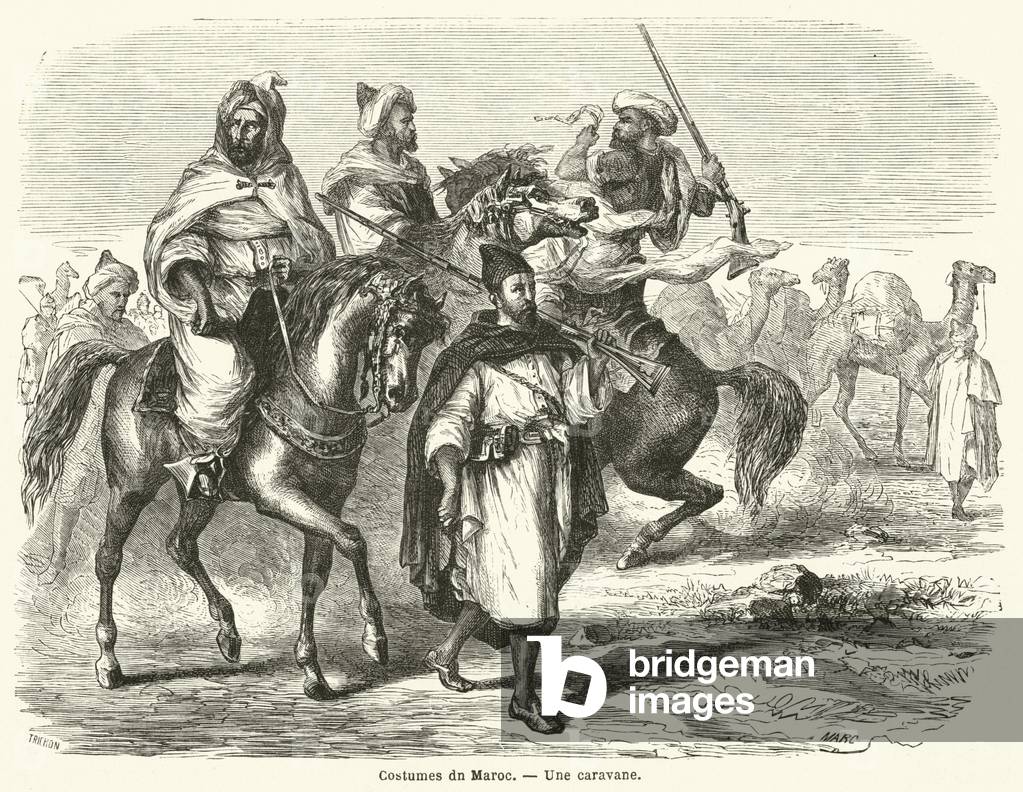 Costumes du Maroc, Une caravane (engraving)