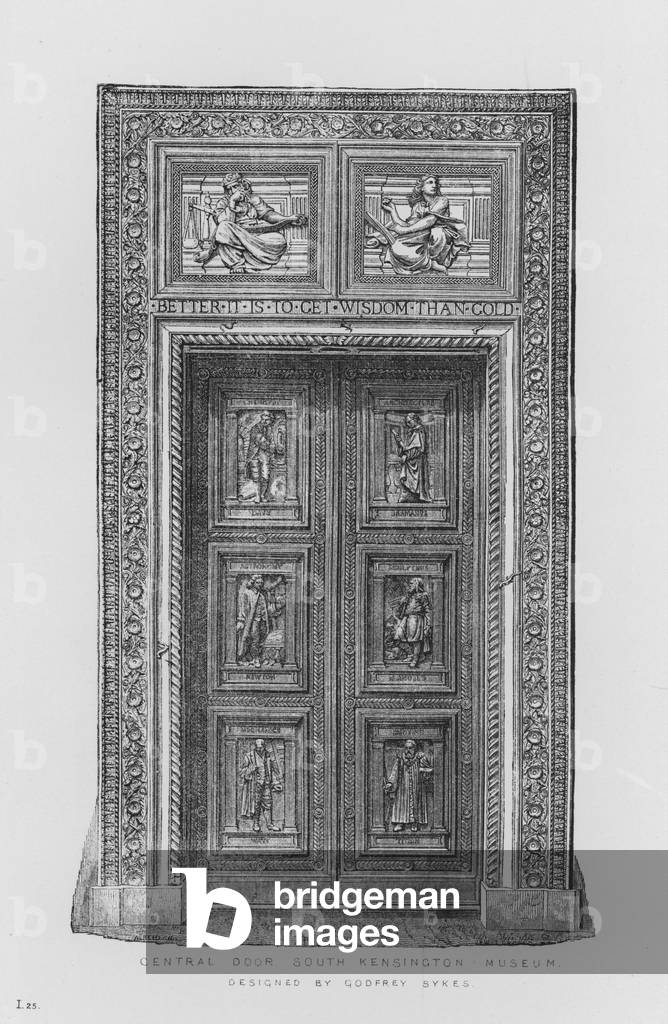 Victoria And Albert Museum: Central Door, designed by Godfrey Sykes (engraving)
