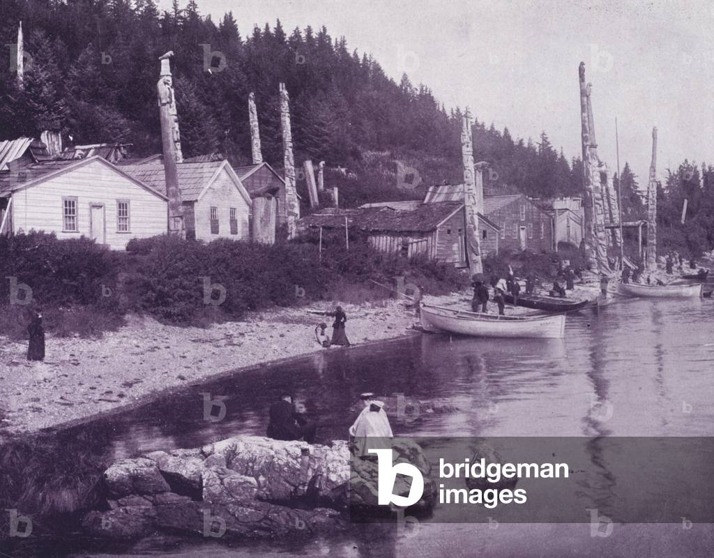 Village of Kasa-an, Alaska (b/w photo)