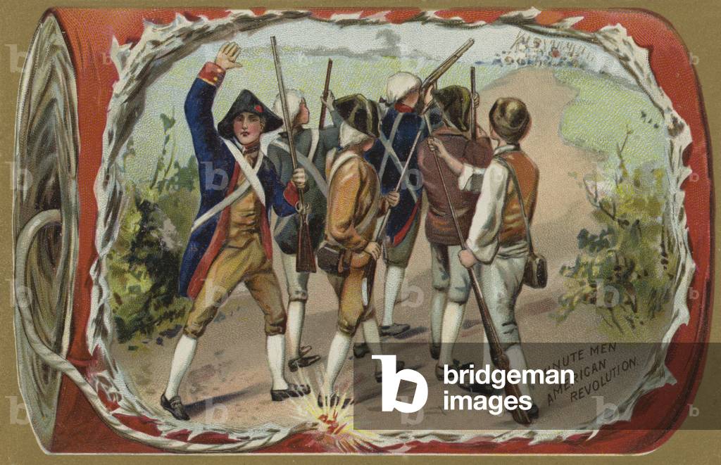 Minute Men, American Revolution (colour litho)