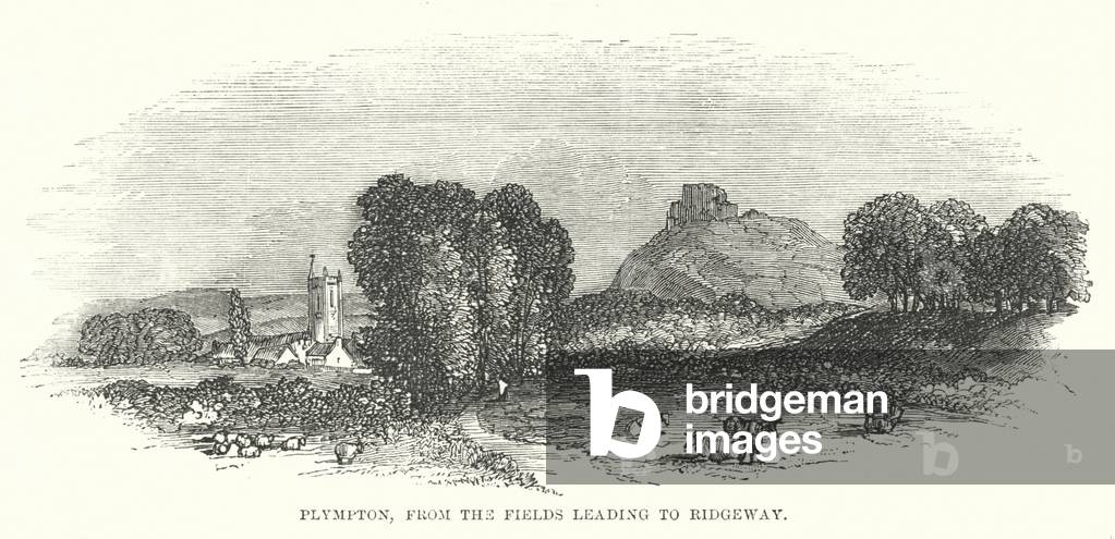 Plympton, from the Fields leading to Ridgeway (engraving)
