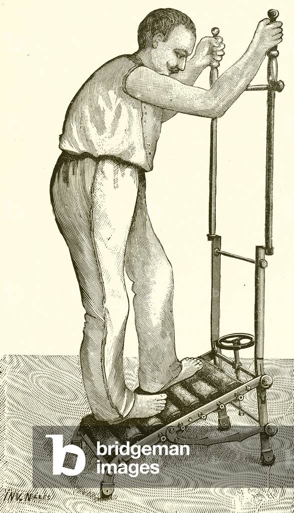 Walking machine designed by a Frenchman (engraving)