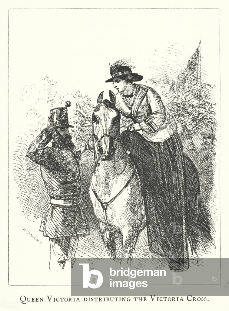 Queen Victoria distributing the Victoria Cross (engraving)