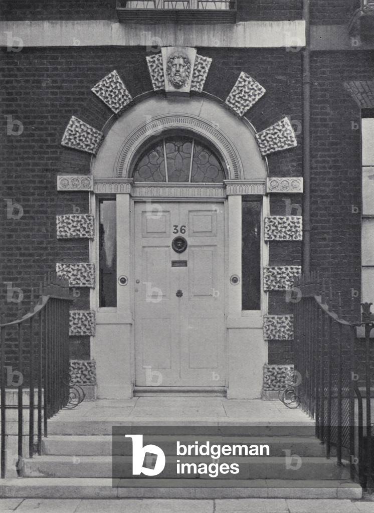 London, Doorway, No 36 Bedford Square, WC, 1771 (b/w photo)