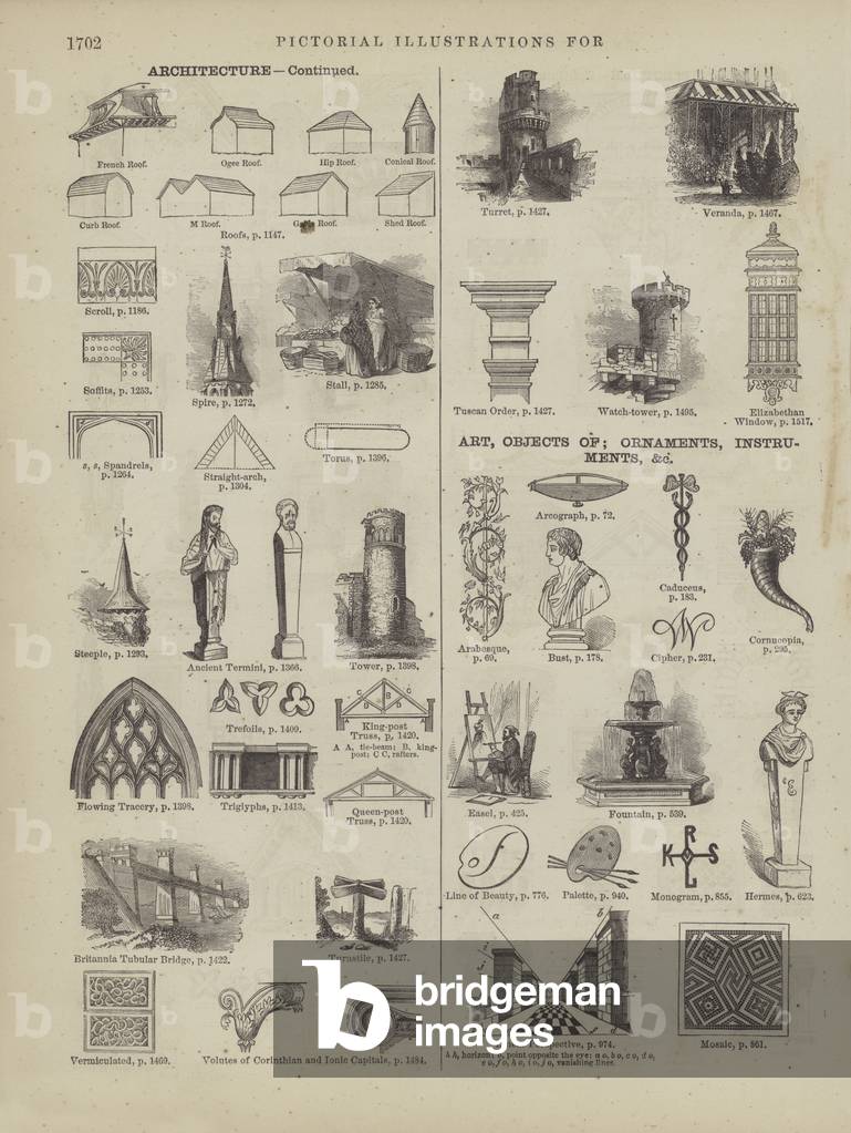 Page from Webster's Complete Dictionary (George Bell, 1877). (engraving)
