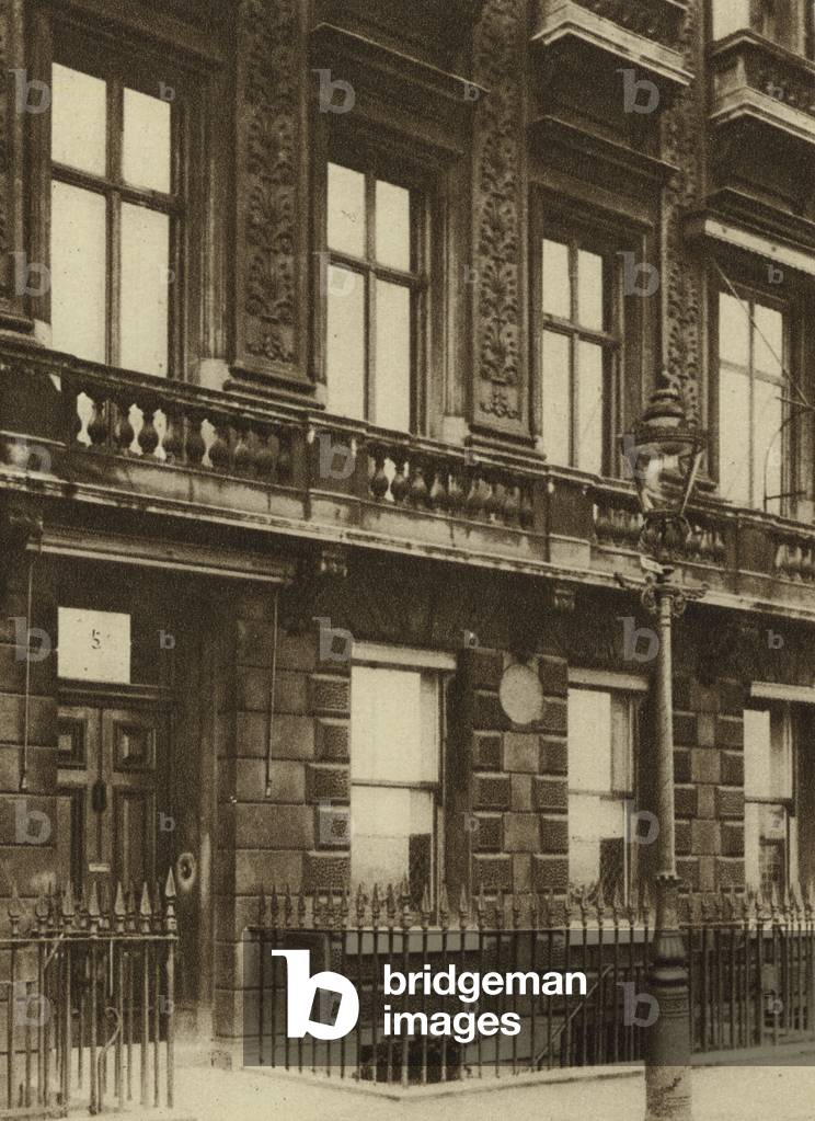 5 Adelphi Terrace, where the actor and theatre manager David Garrick died in 1779 (b/w photo)