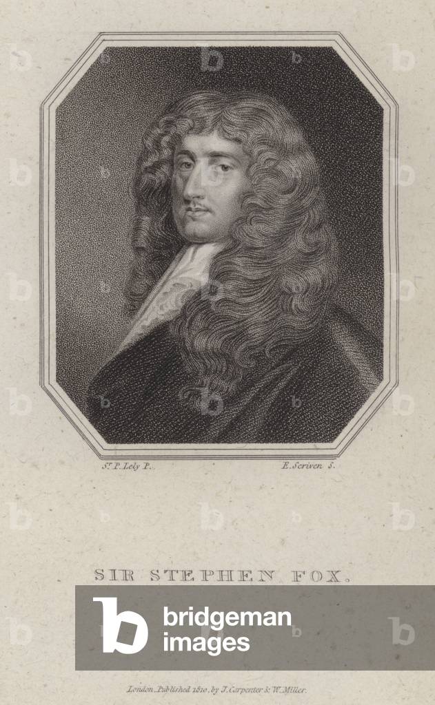 Sir Stephen Fox, English politician (engraving)
