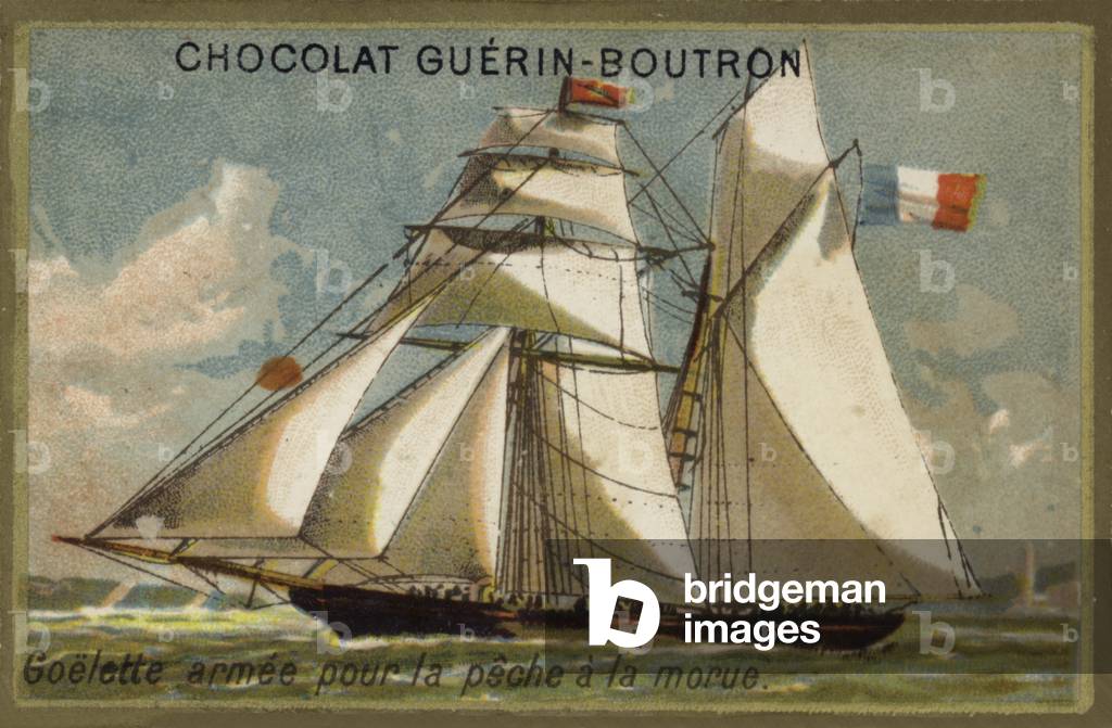 Armed cod fishing schooner (chromolitho)