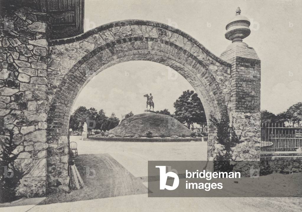 New Orleans: Entrance of Metairie Cemetery (b/w photo)