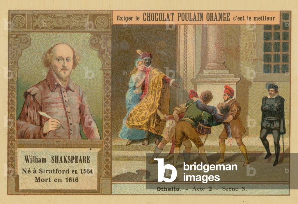 Othello, Chocolat Poulain Orange trade card (colour litho)
