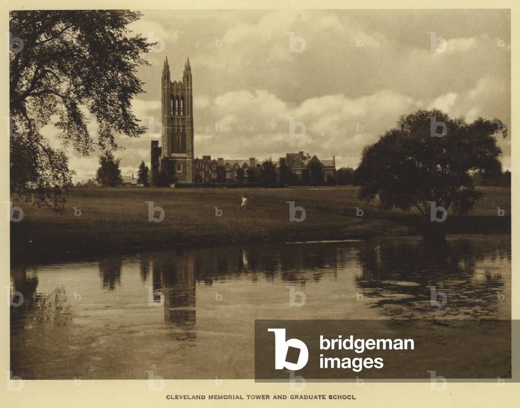Princeton University: Cleveland Memorial Tower and Graduate School (b/w photo)