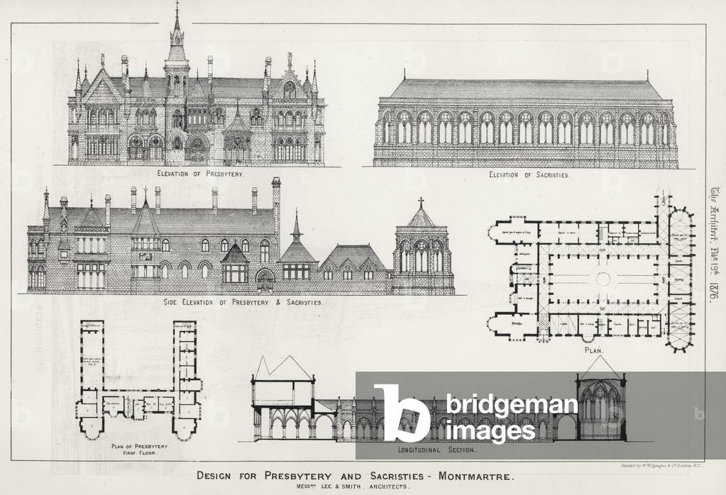 Design for Presbytery and Sacristies, Montmartre (engraving)