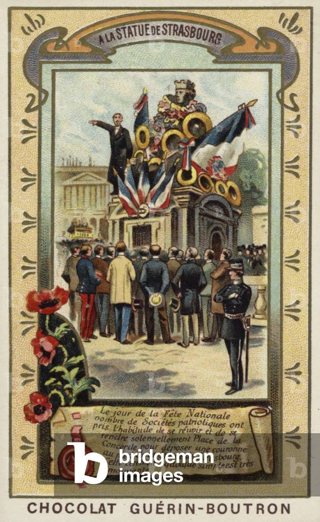 At the Statue of Strasbourg, Place de la Concorde, Paris (chromolitho)