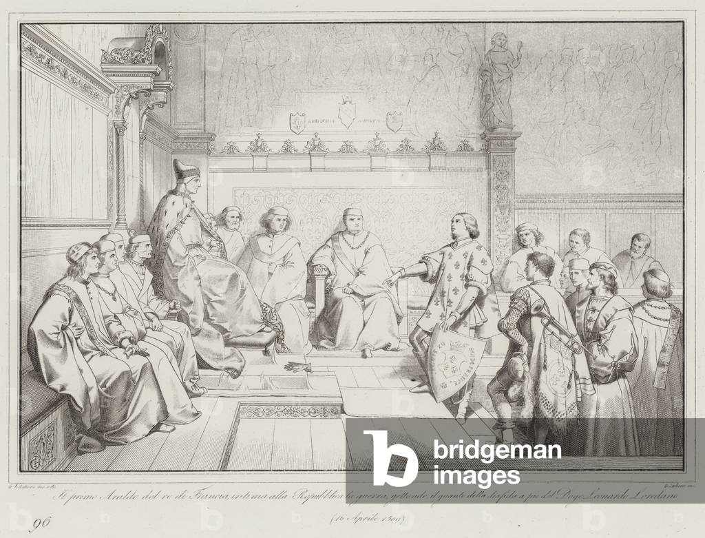 Il primo Araldo del re di Francia, intima alla Repubblica la guerra, gettando, il guanto della  (engraving)