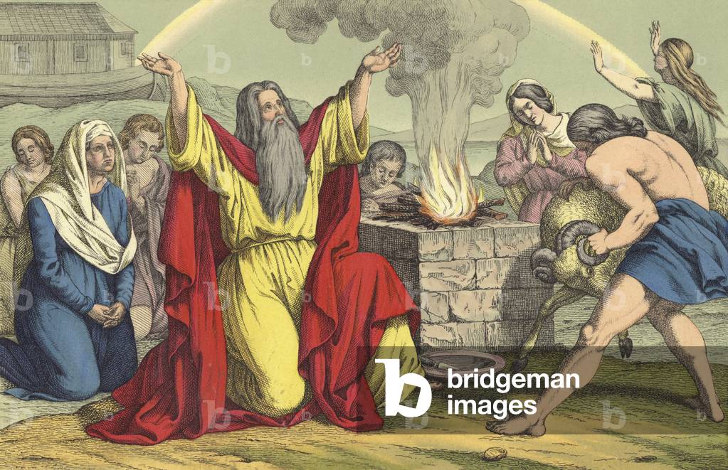 Noah's Sacrifice (colour litho)