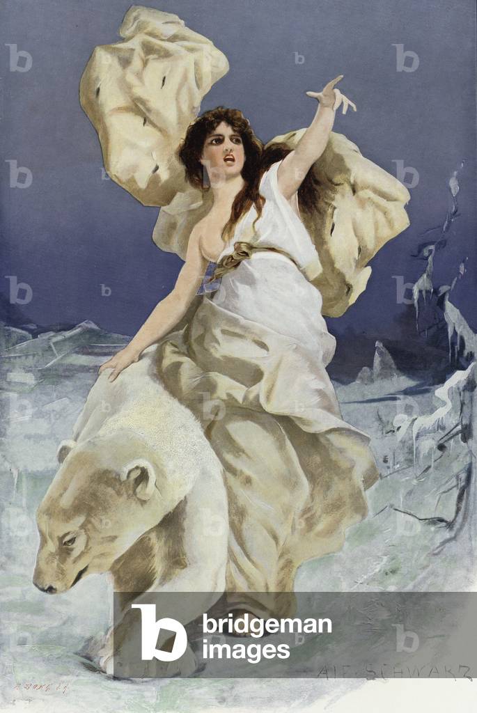 Winter's Entry (coloured engraving)