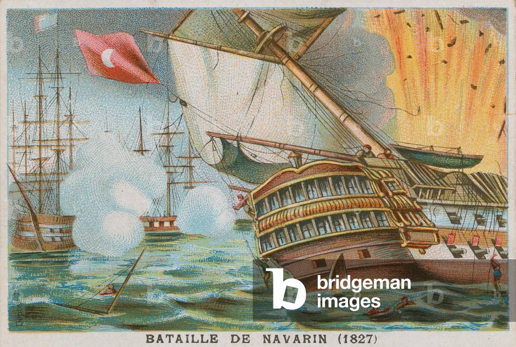 Battle of Navarino, 1827 (chromolitho)