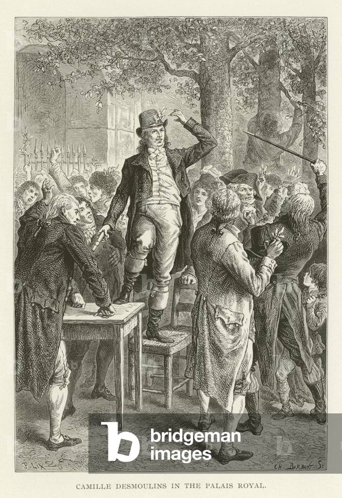 Camille Desmoulins in the Palais Royal (engraving)