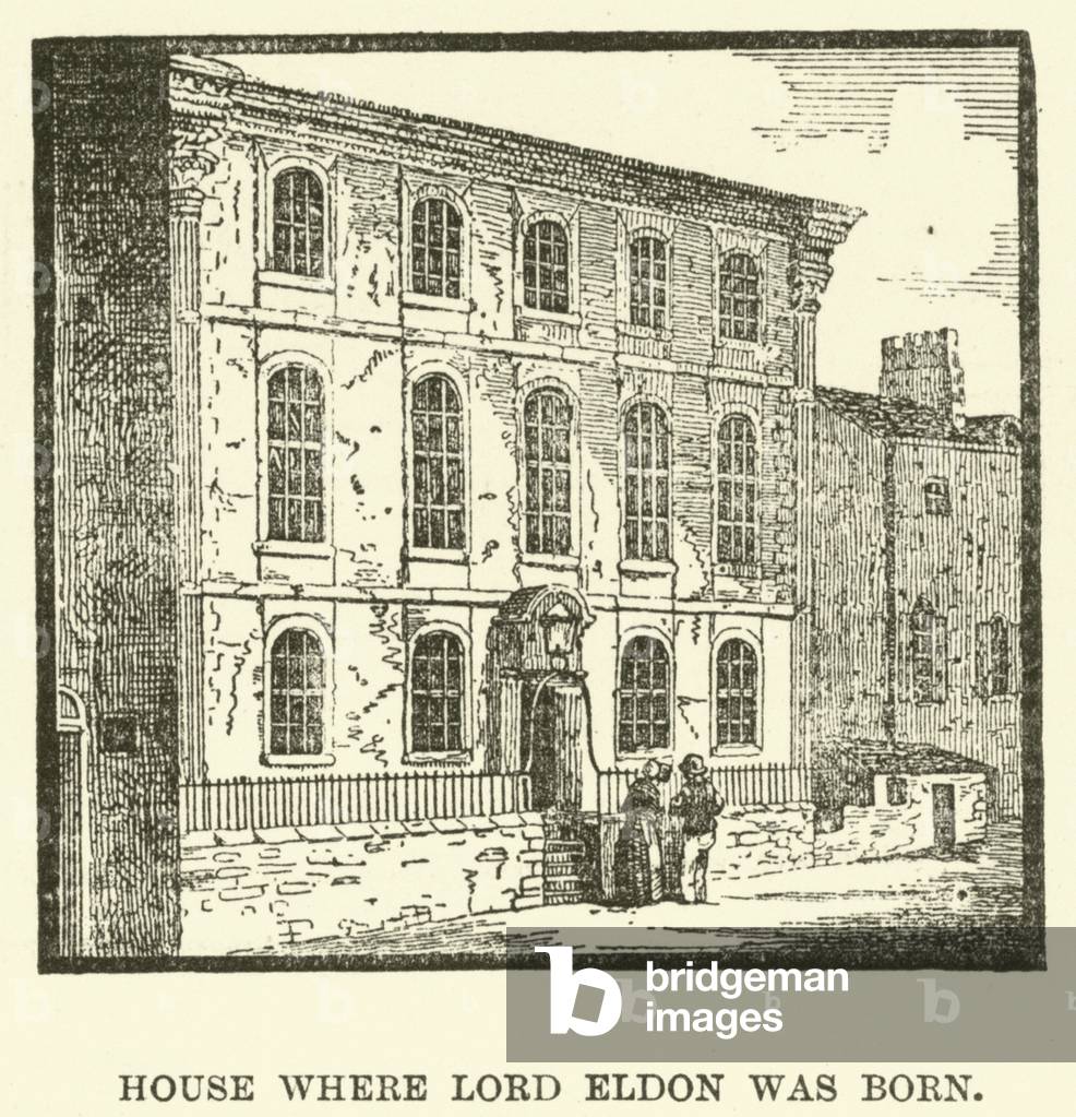 House where Lord Eldon was born (engraving)