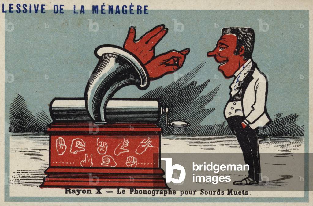 X rays - phonograph for deaf-mutes (chromolitho)
