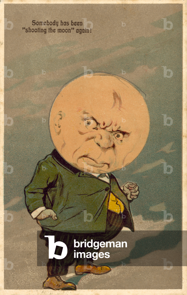 Shooting the moon (colour litho)
