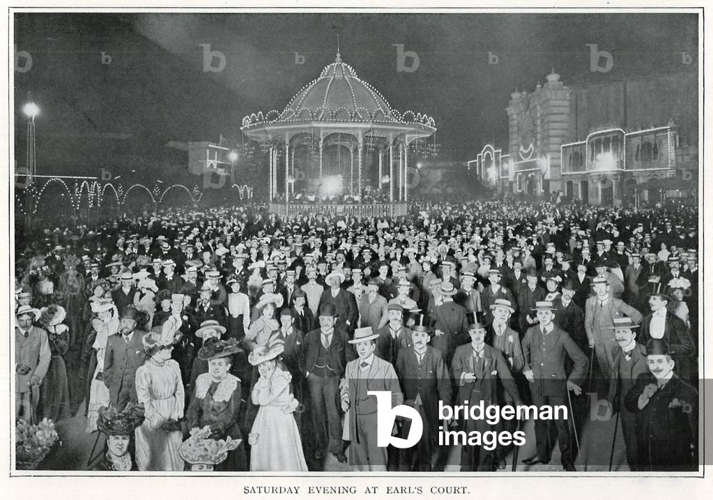 Saturday Evening at Earl's Court (b/w photo)