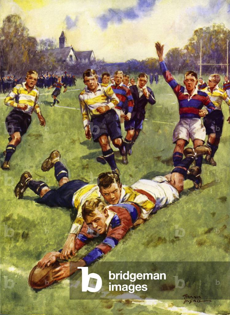 The winning try (colour litho)