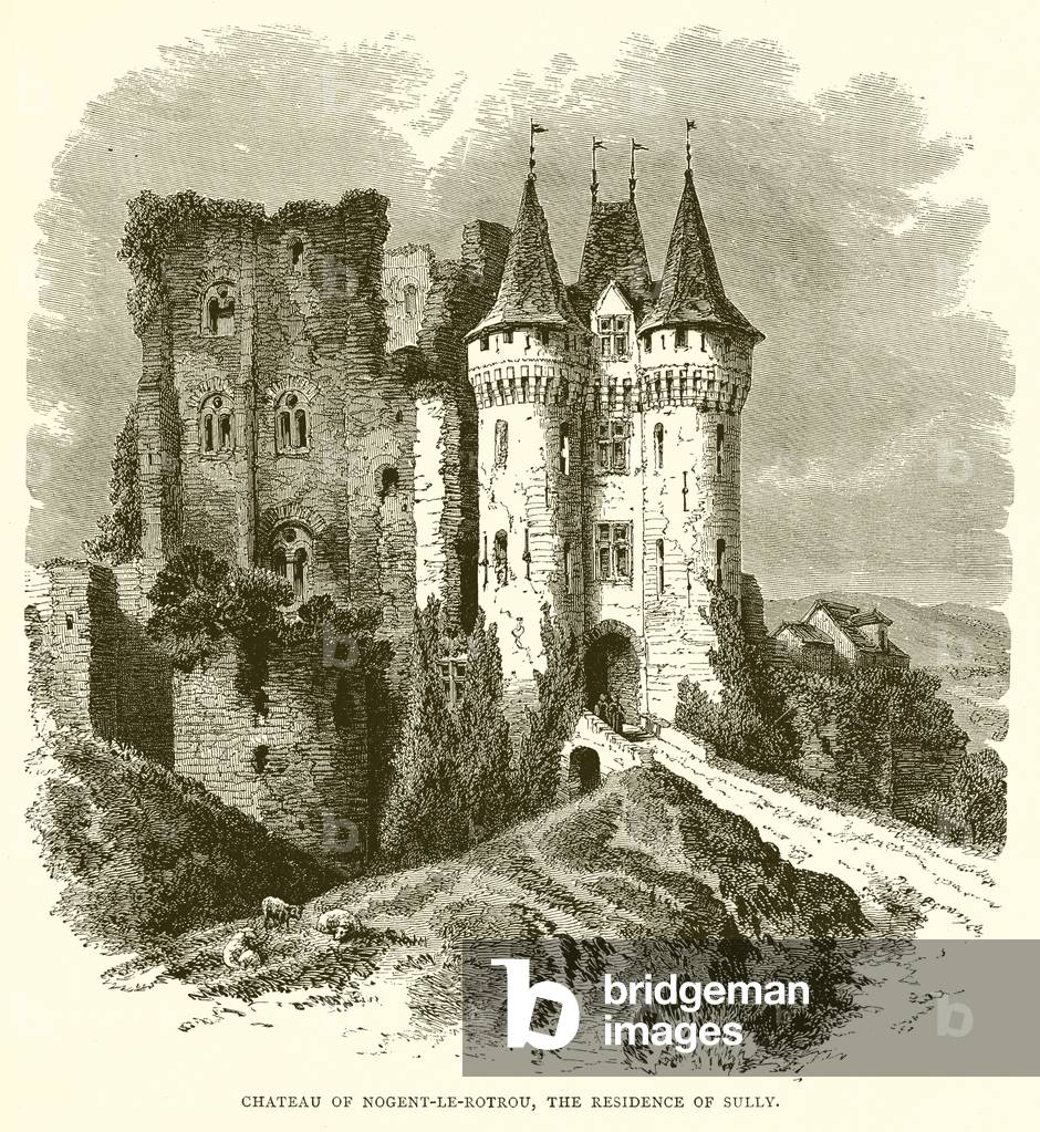 Chateau of Nogent-le-Rotrou, the Residence of Sully (engraving)