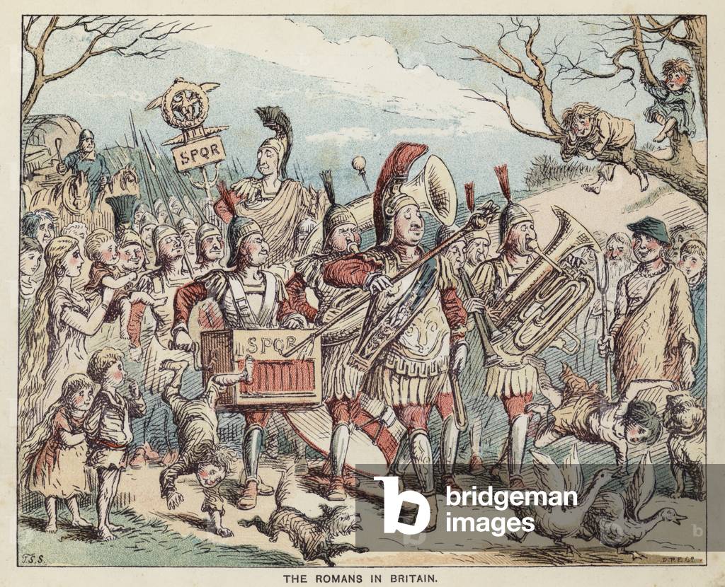 The Romans in Britain (colour litho)