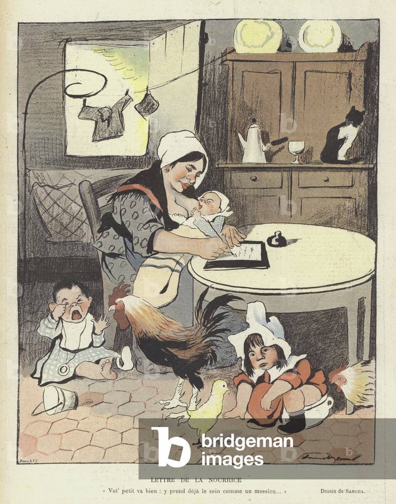 Illustration for Le Rire (colour litho)