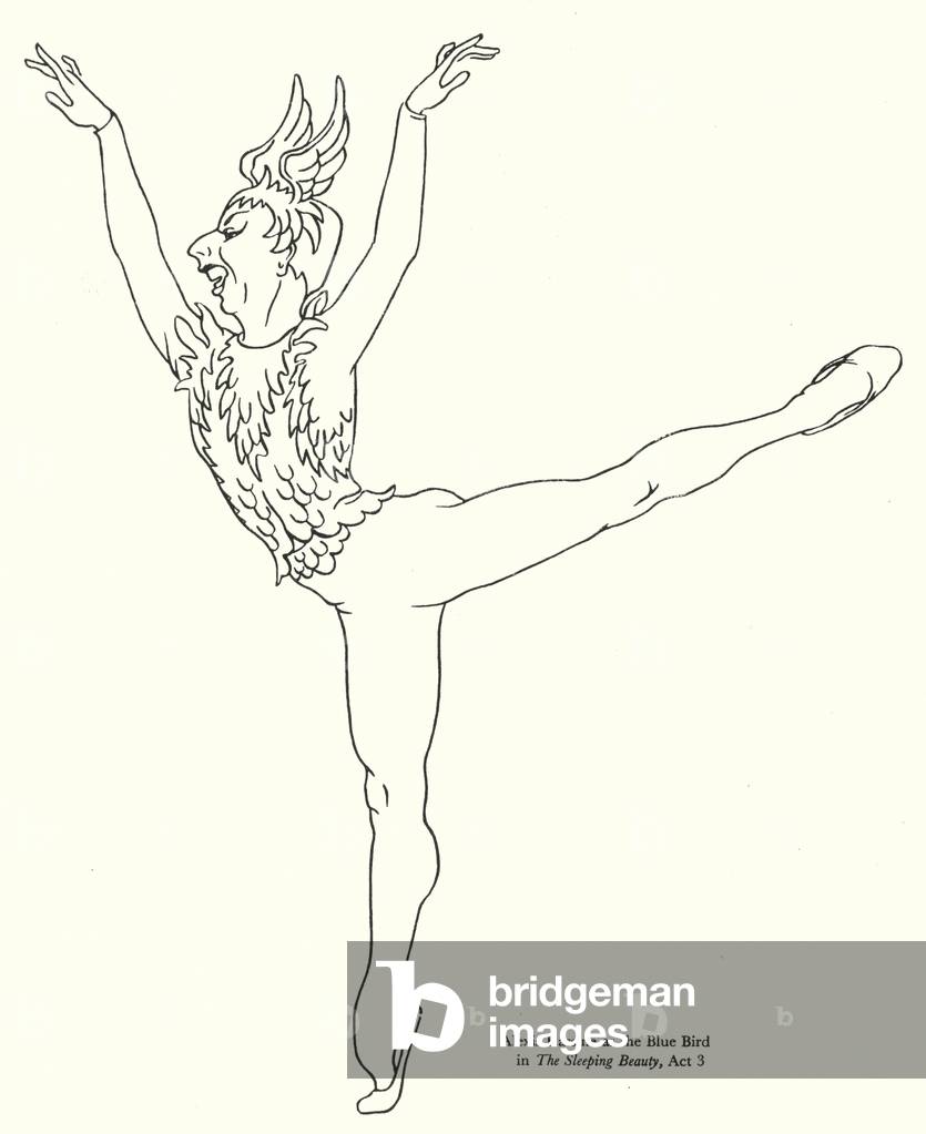 Alexis Rassine as the Blue Bird in The Sleeping Beauty, Act 3 (litho)