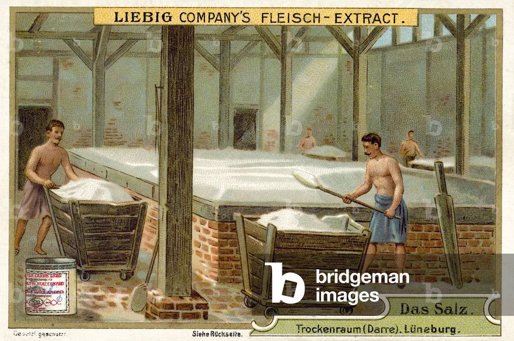 Salt: drying room, Luneburg, Germany (chromolitho)