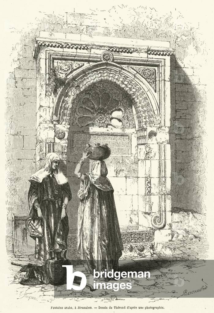 Fontaine arabe, a Jerusalem (engraving)