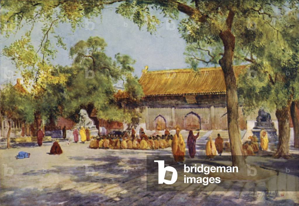 Peking, the Lama Temple (colour litho)