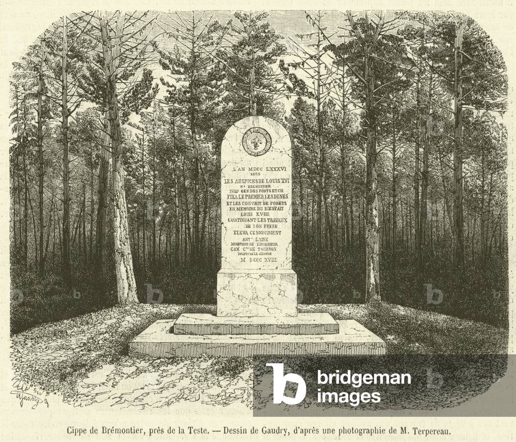 Cippe de Bremontier, pres de la Teste (engraving)