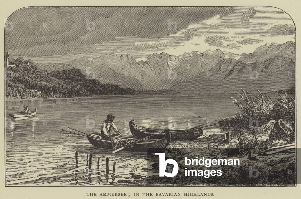 The Ammersee, in the Bavarian Highlands (engraving)
