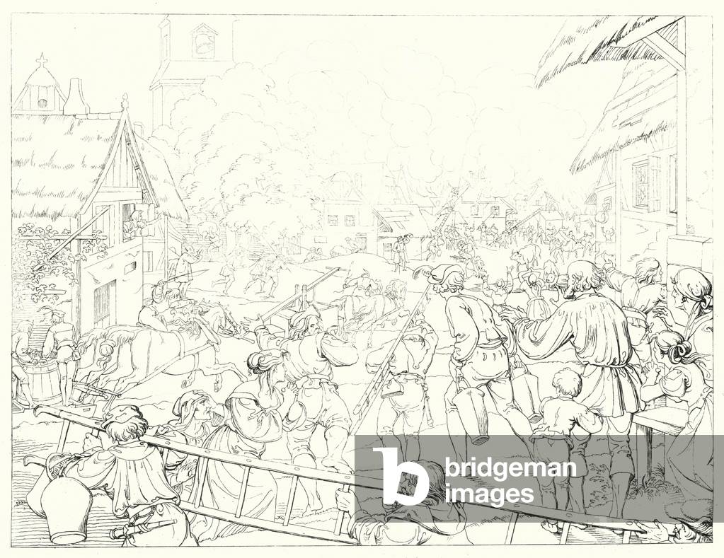 Illustration for Schiller's Lied von der Glocke, or The Song Of The Bell (engraving)