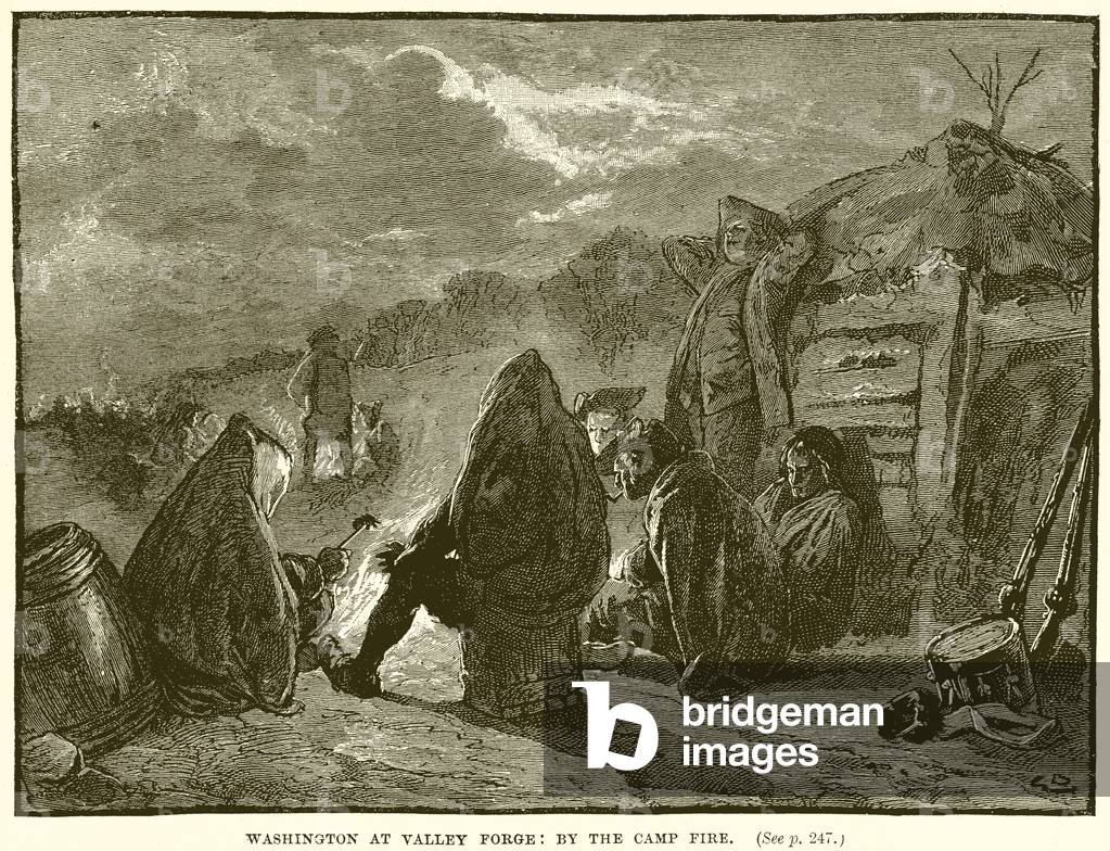 Washington at Valley Forge: By the Camp Fire (engraving)