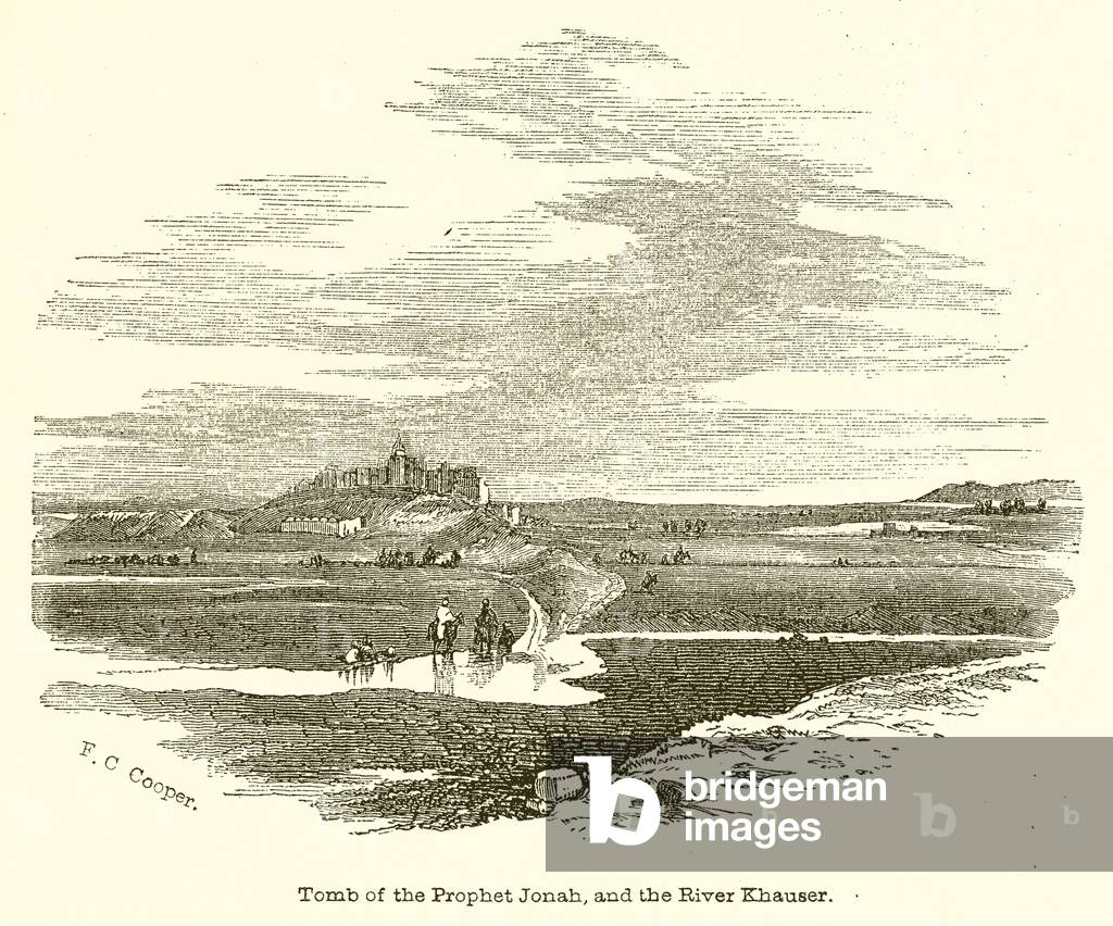 Tomb of the Prophet Jonah, and the River Khauser (engraving)