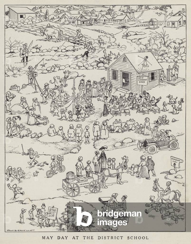 May Day at the school (litho)