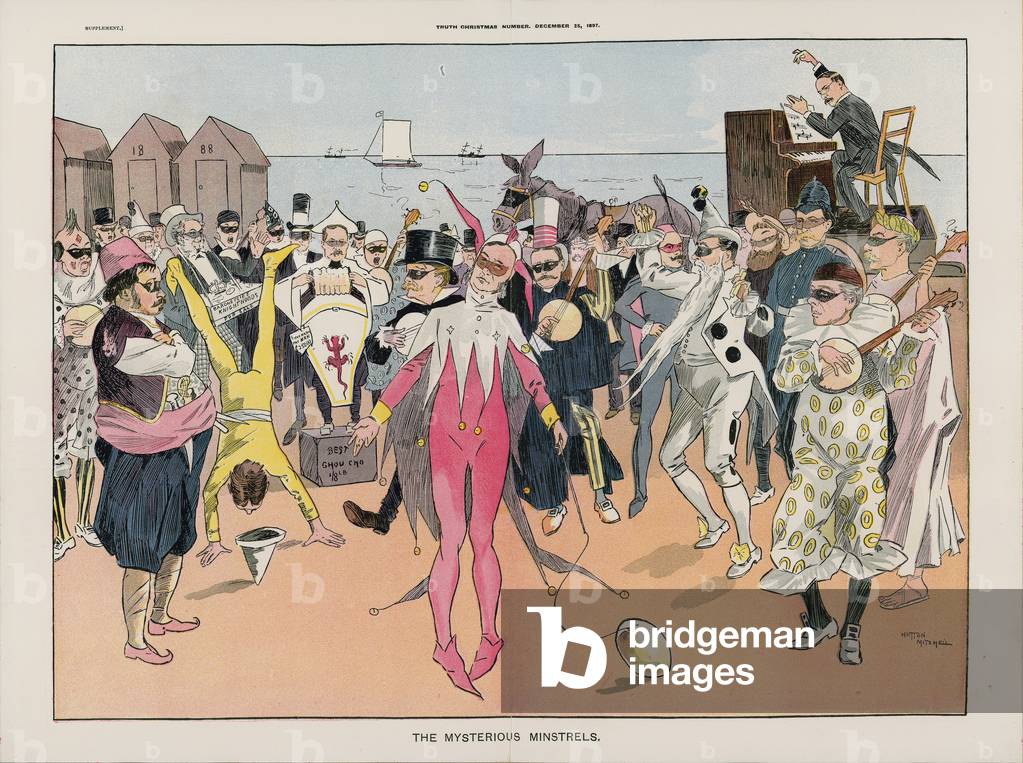 The Mysterious Minstrels (colour litho)