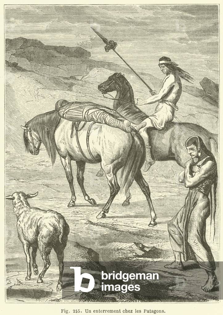 Un enterrement chez les Patagons (engraving)